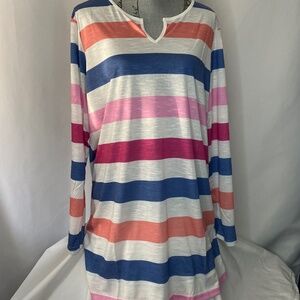 New Over Sized Fun Striped Tunic, 2xl